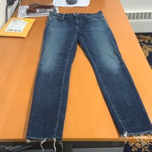 High-rise skinny blue jeans